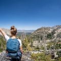 a girl hiking in the Sawtooth Mountains Idaho
